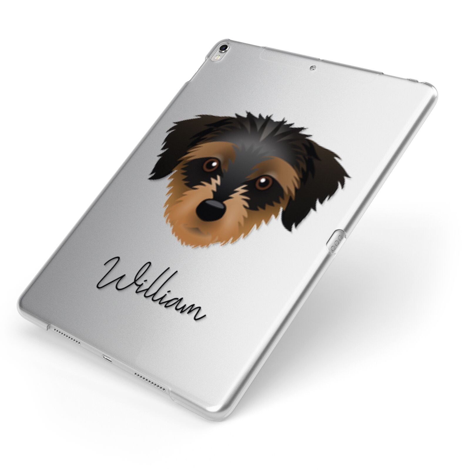 Dorkie Personalised Apple iPad Case on Silver iPad Side View