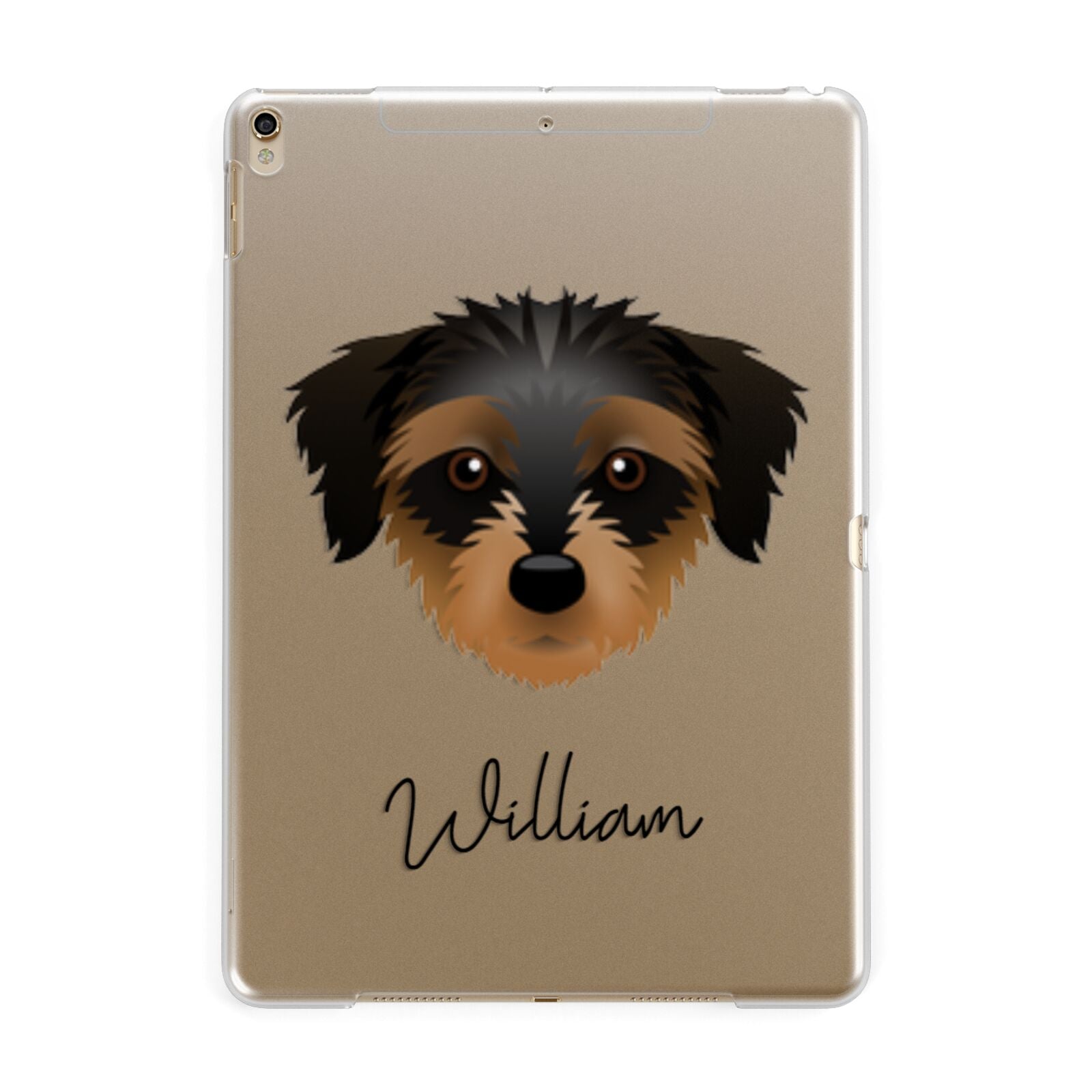 Dorkie Personalised Apple iPad Gold Case