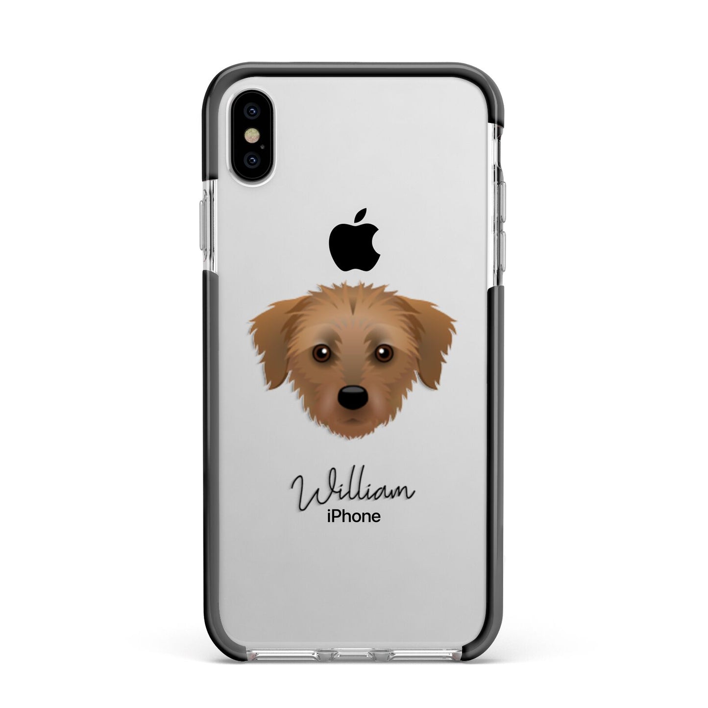 Dorkie Personalised Apple iPhone Xs Max Impact Case Black Edge on Silver Phone