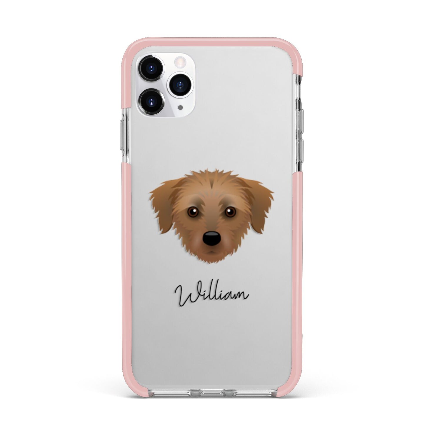 Dorkie Personalised iPhone 11 Pro Max Impact Pink Edge Case