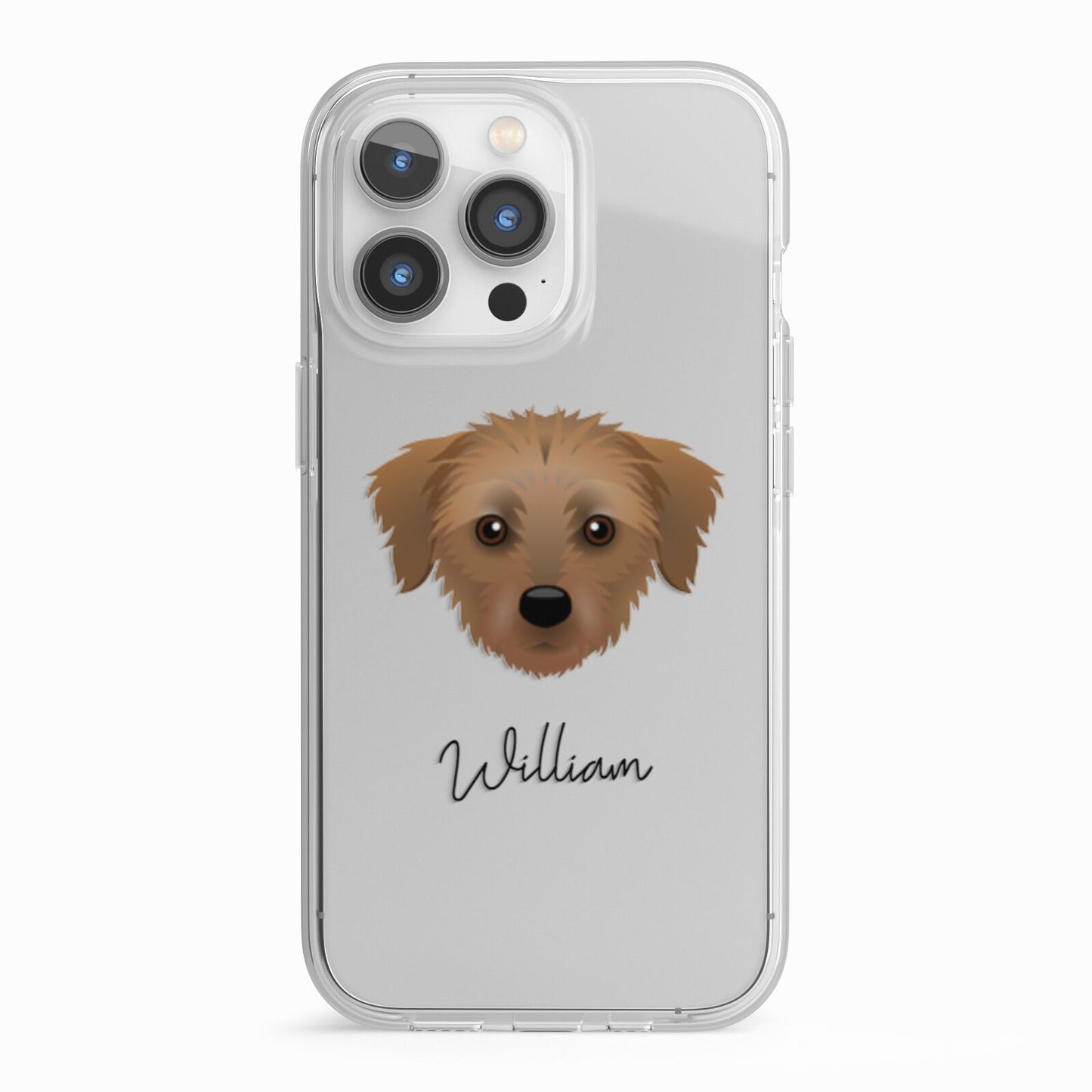 Dorkie Personalised iPhone 13 Pro TPU Impact Case with White Edges