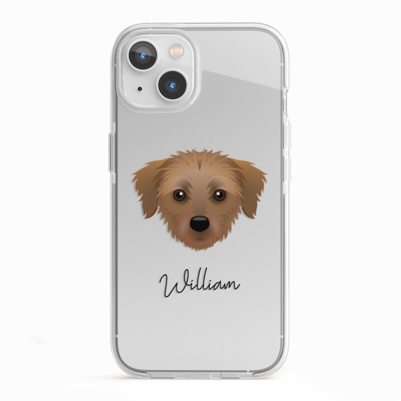 Dorkie Personalised iPhone 13 TPU Impact Case with White Edges