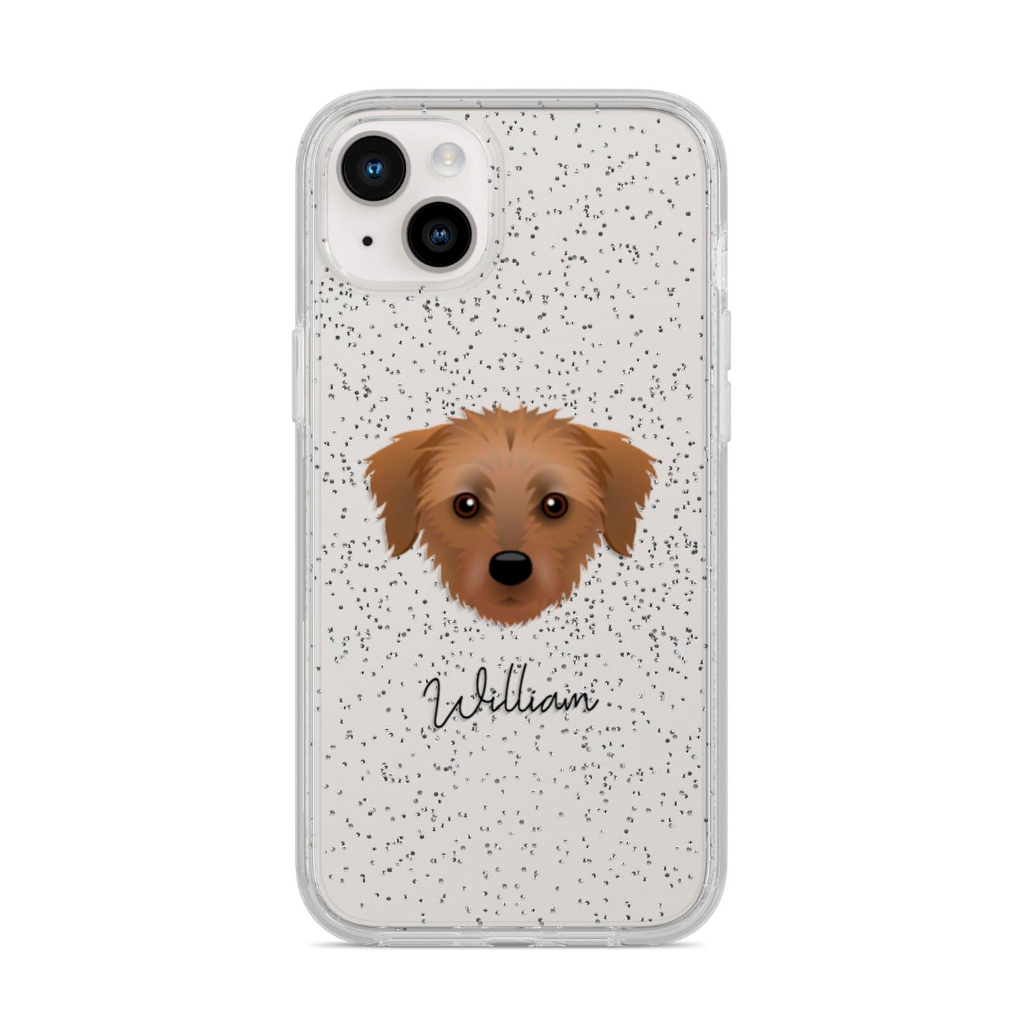 Dorkie Personalised iPhone 14 Plus Glitter Tough Case Starlight