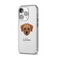 Dorkie Personalised iPhone 14 Pro Clear Tough Case Silver Angled Image