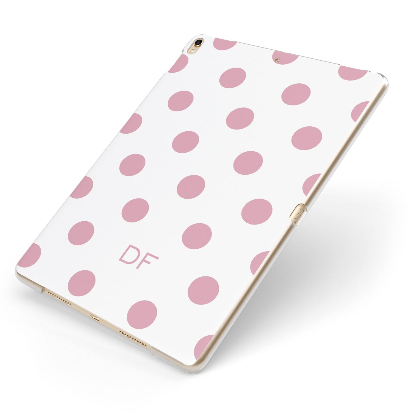 Dots Initials Personalised Apple iPad Case on Gold iPad Side View