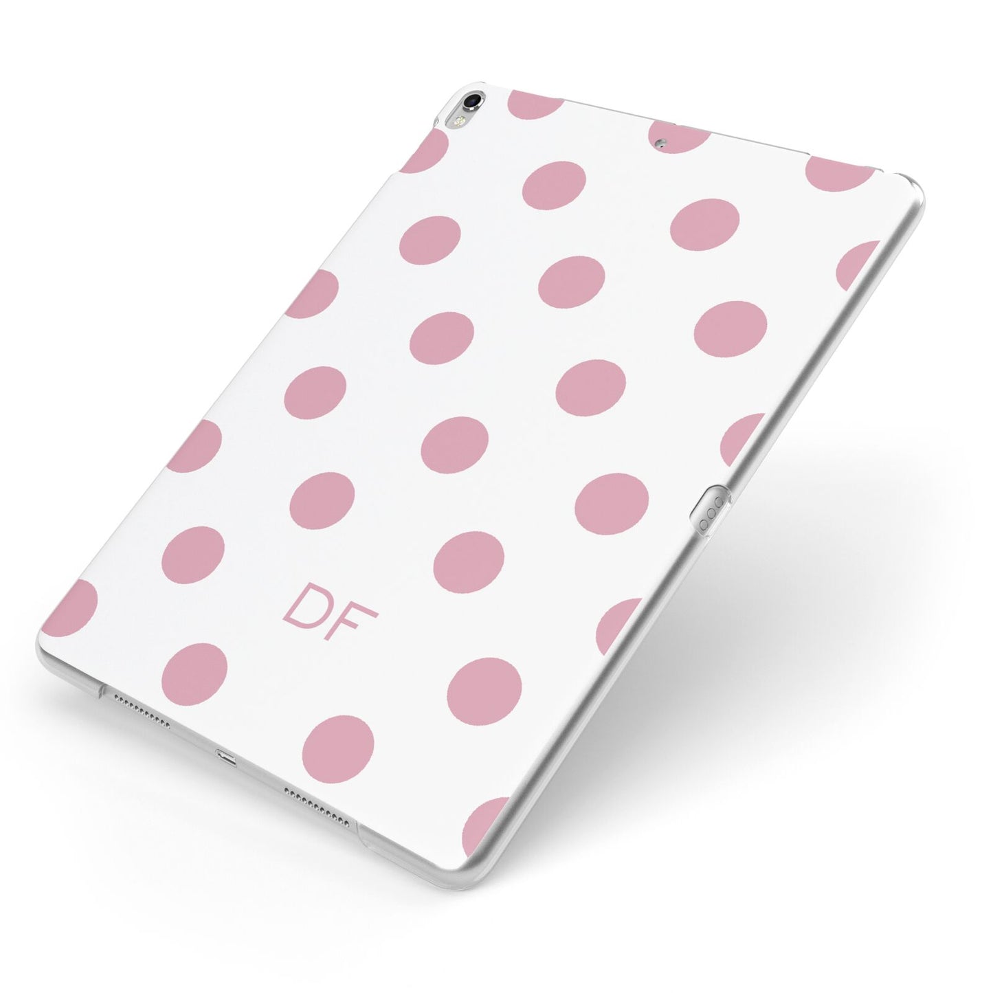 Dots Initials Personalised Apple iPad Case on Silver iPad Side View