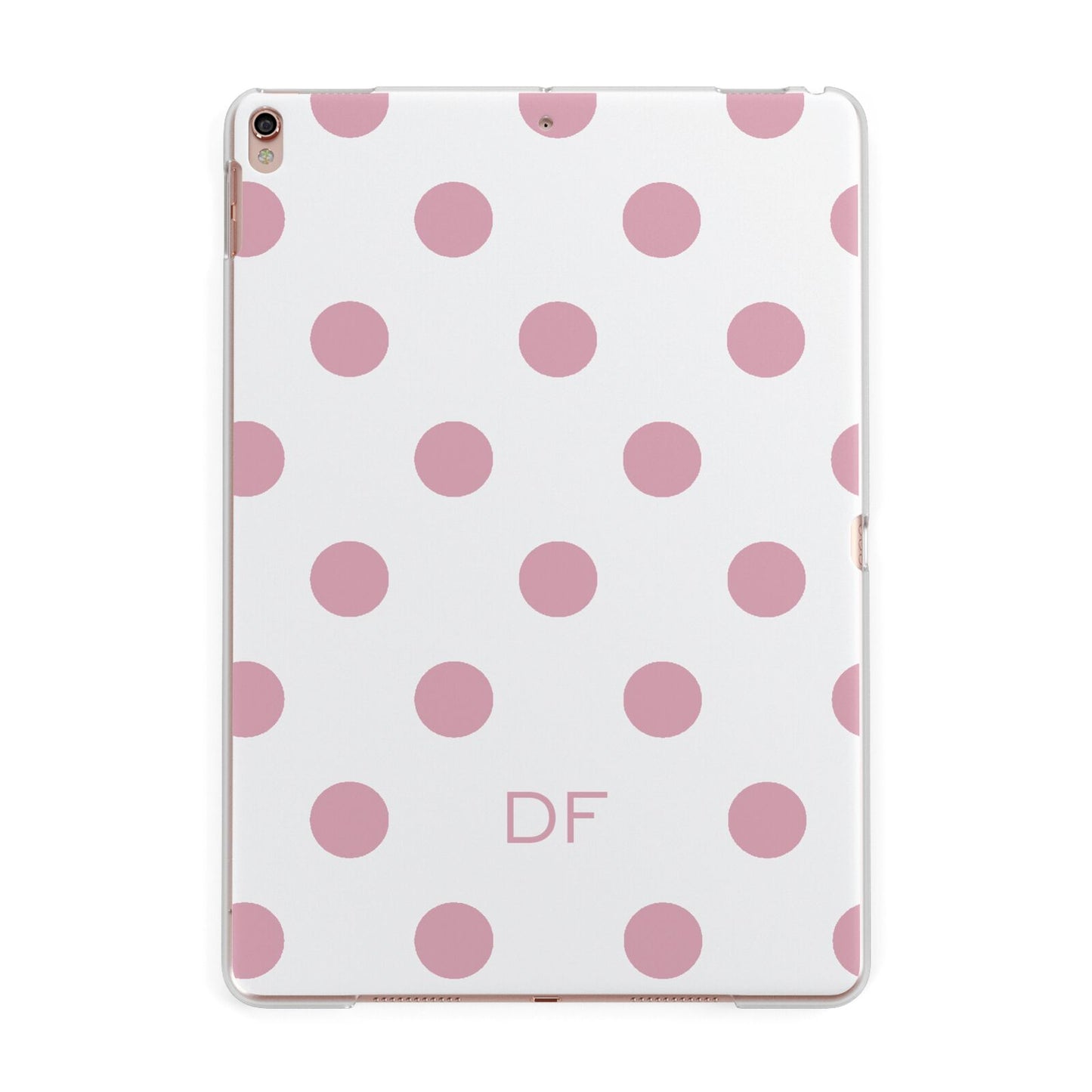 Dots Initials Personalised Apple iPad Rose Gold Case