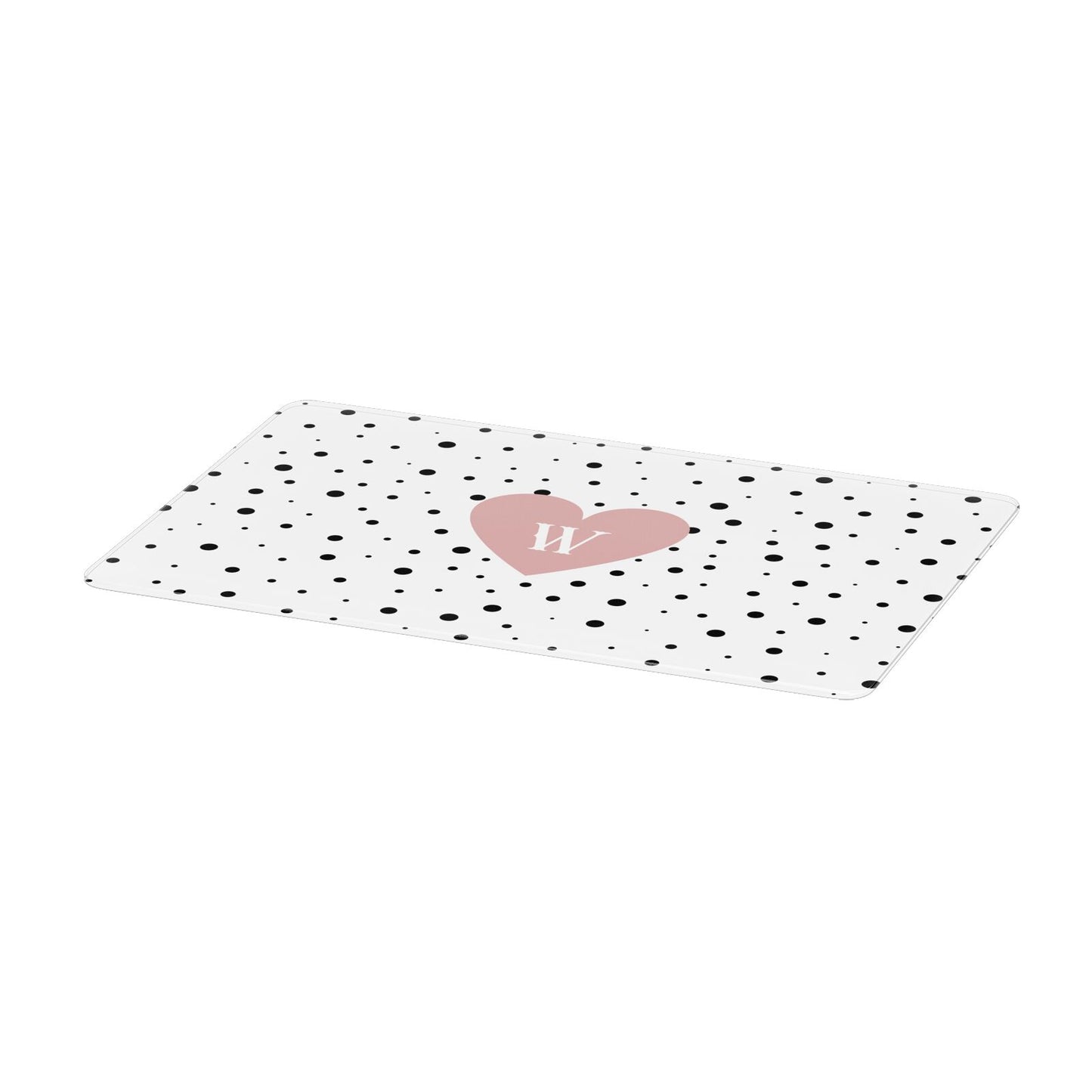 Dotted Pink Heart Personalised Apple MacBook Case Only