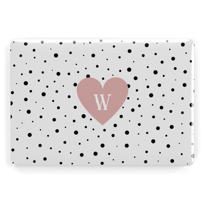 Dotted Pink Heart Personalised Apple MacBook Case