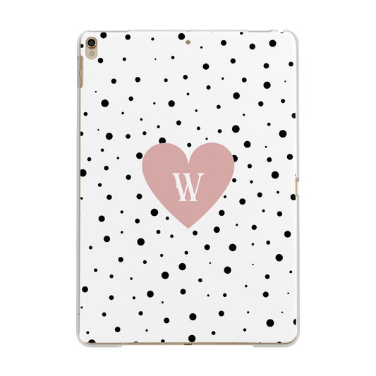 Dotted Pink Heart Personalised Apple iPad Gold Case