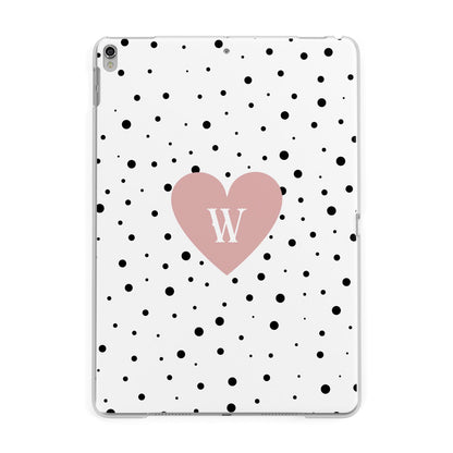 Dotted Pink Heart Personalised Apple iPad Silver Case