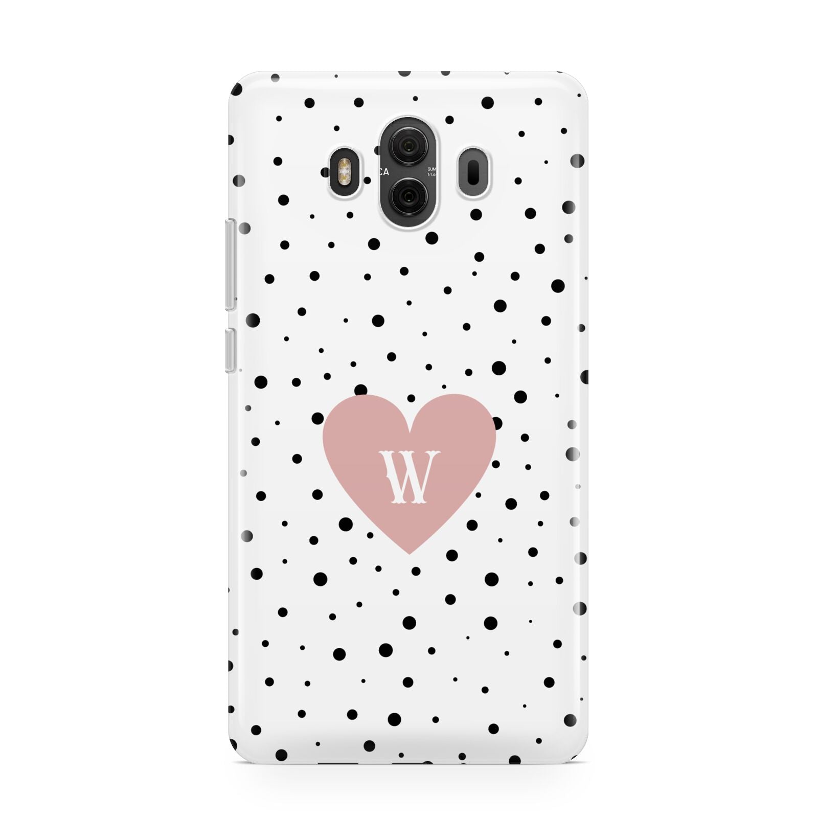 Dotted Pink Heart Personalised Huawei Mate 10 Protective Phone Case