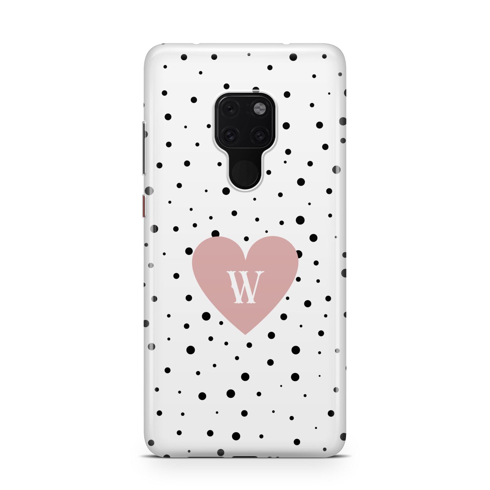 Dotted Pink Heart Personalised Huawei Mate 20 Phone Case