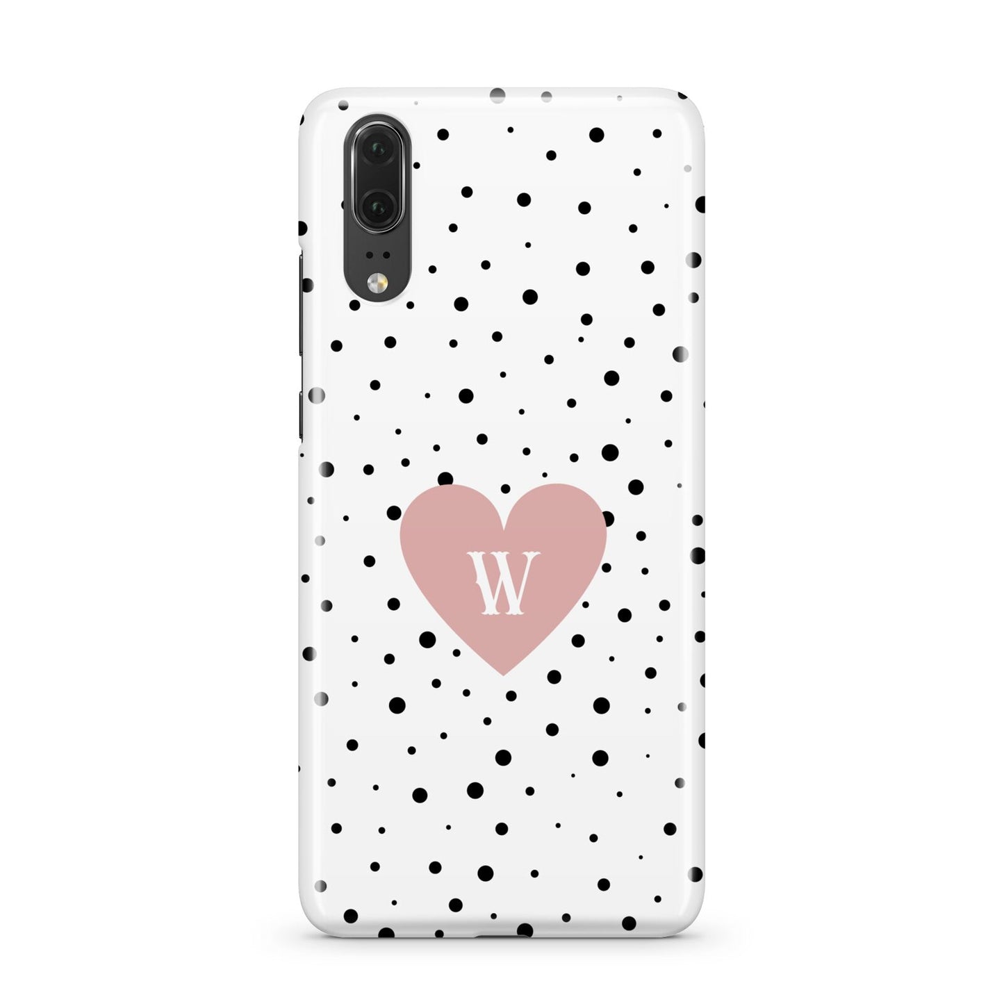 Dotted Pink Heart Personalised Huawei P20 Phone Case