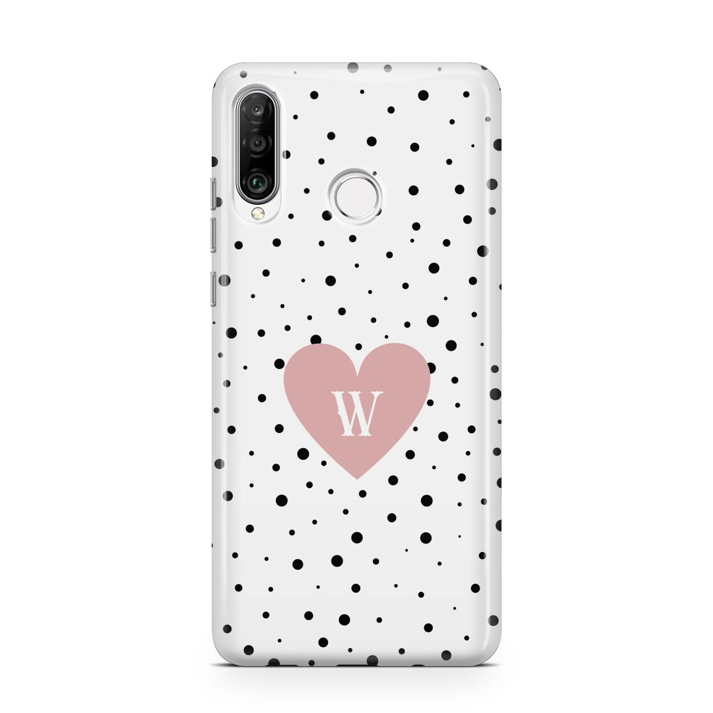 Dotted Pink Heart Personalised Huawei P30 Lite Phone Case