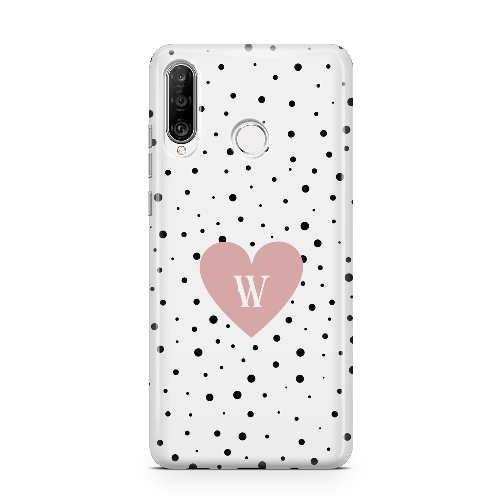 Dotted Pink Heart Personalised Huawei P30 Lite Phone Case