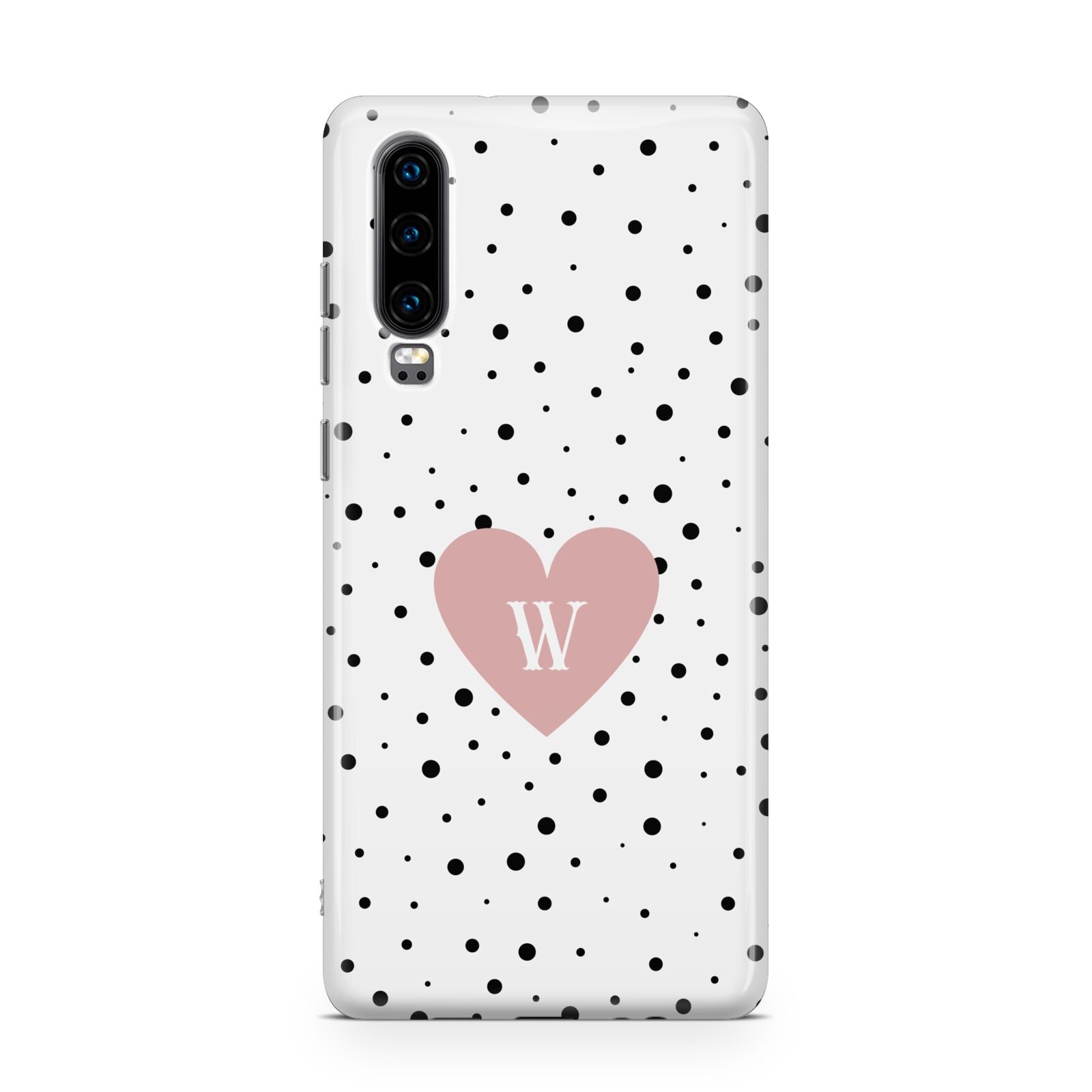 Dotted Pink Heart Personalised Huawei P30 Phone Case