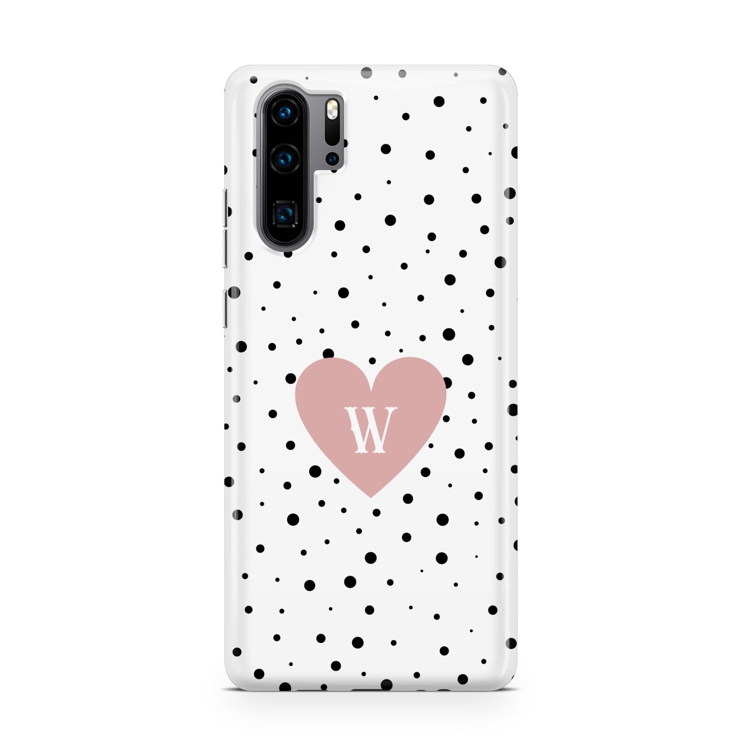 Dotted Pink Heart Personalised Huawei P30 Pro Phone Case