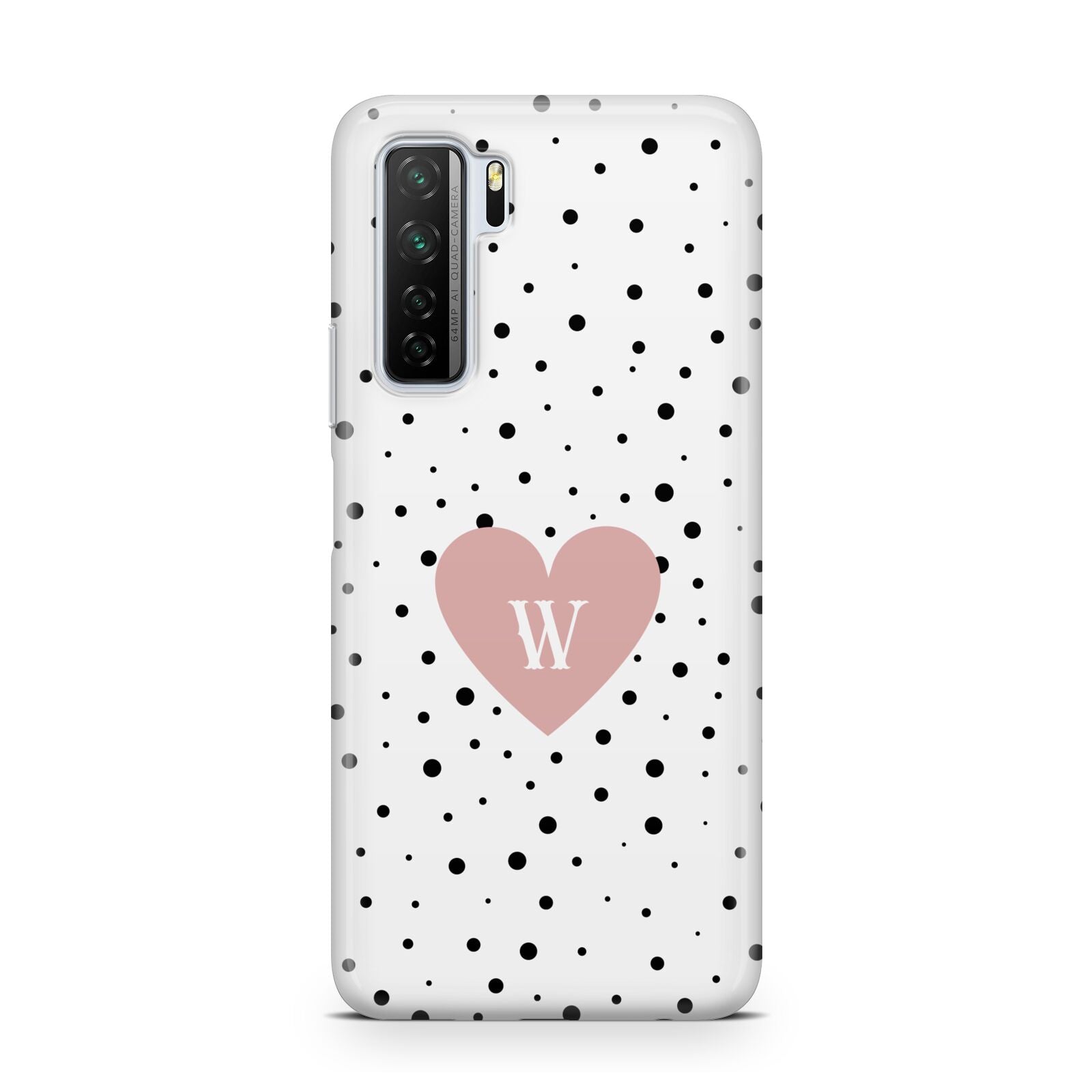 Dotted Pink Heart Personalised Huawei P40 Lite 5G Phone Case