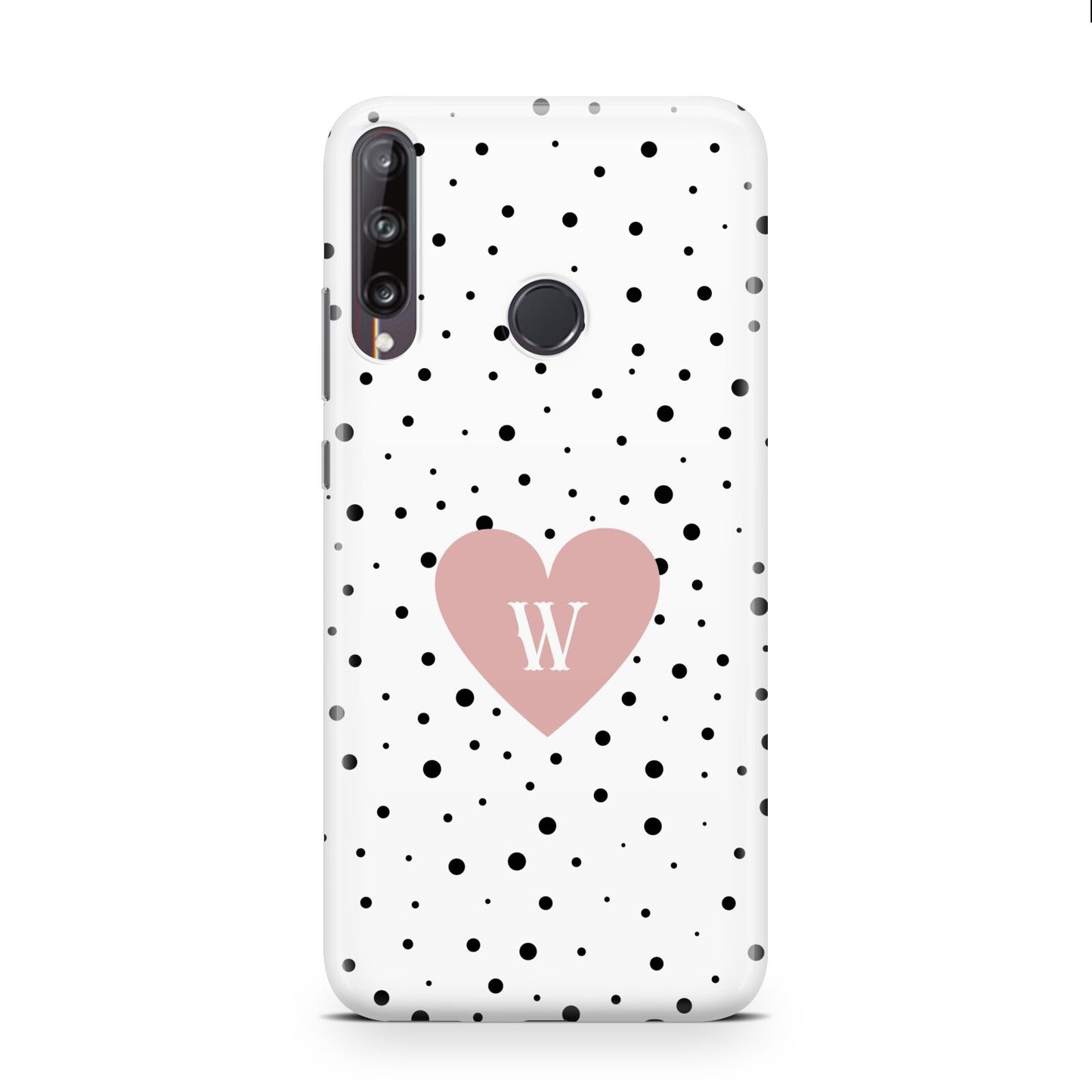 Dotted Pink Heart Personalised Huawei P40 Lite E Phone Case