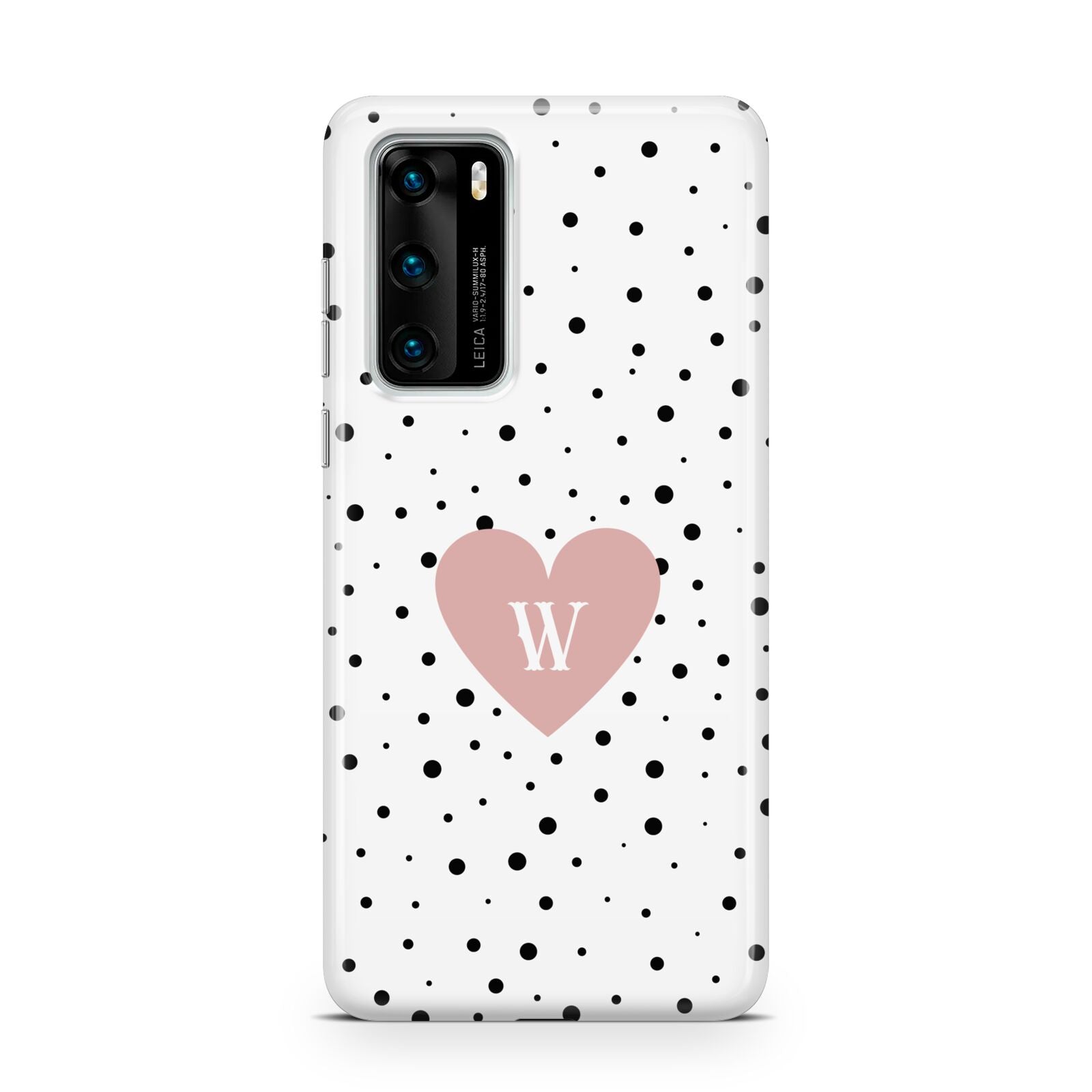 Dotted Pink Heart Personalised Huawei P40 Phone Case