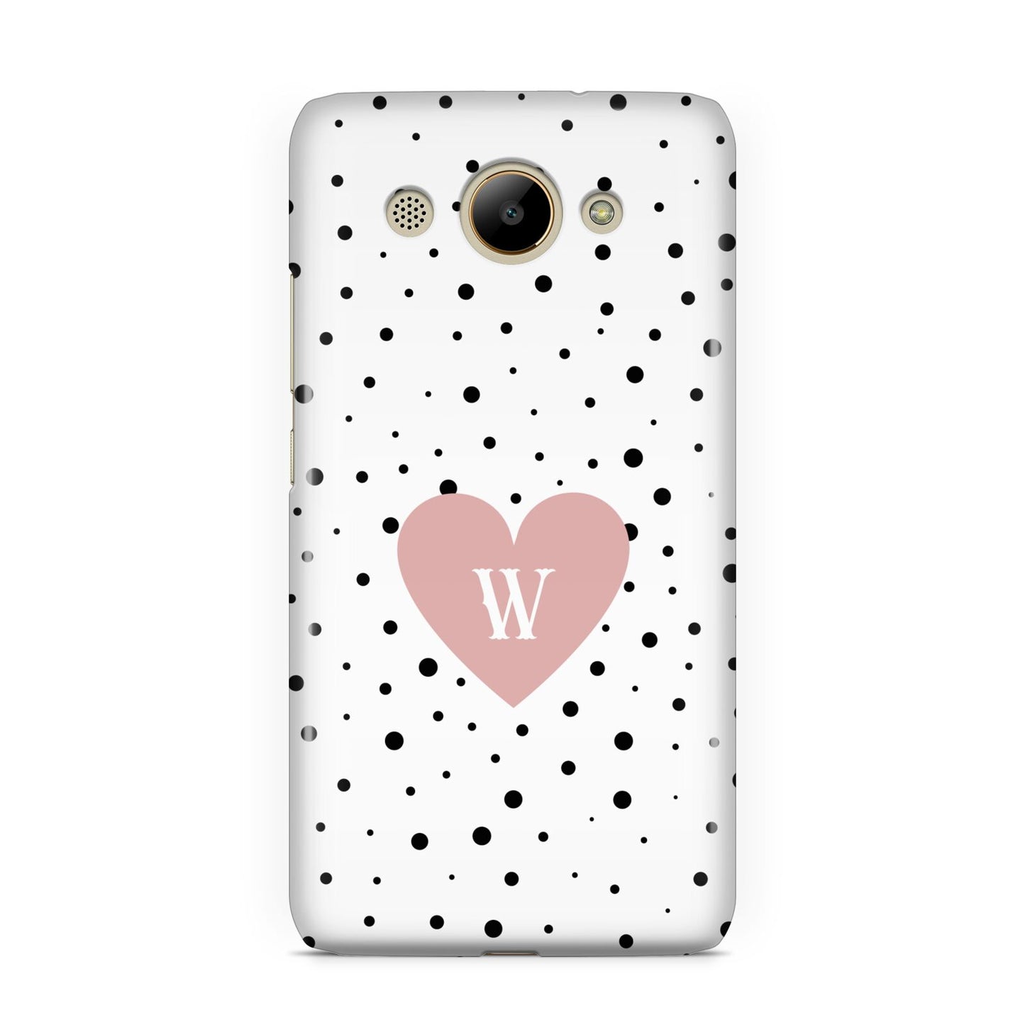 Dotted Pink Heart Personalised Huawei Y3 2017