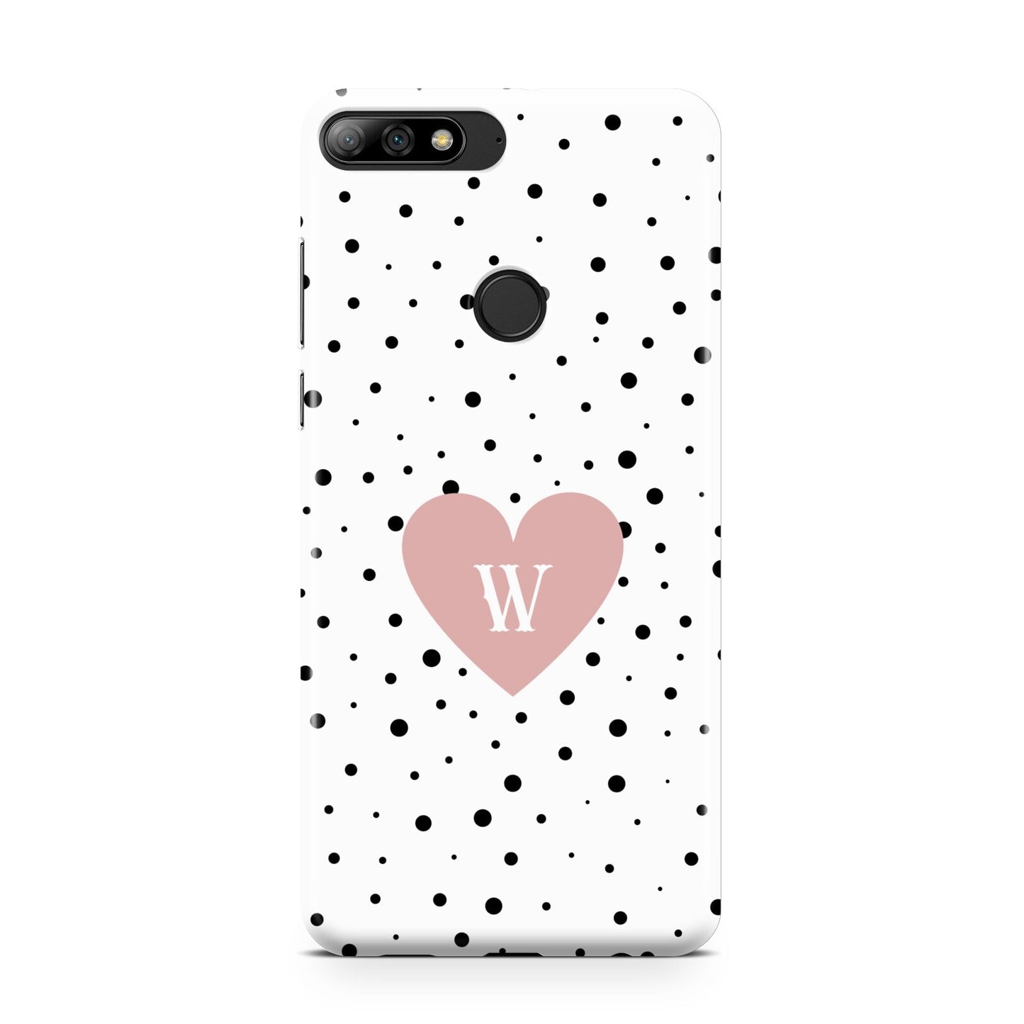 Dotted Pink Heart Personalised Huawei Y7 2018