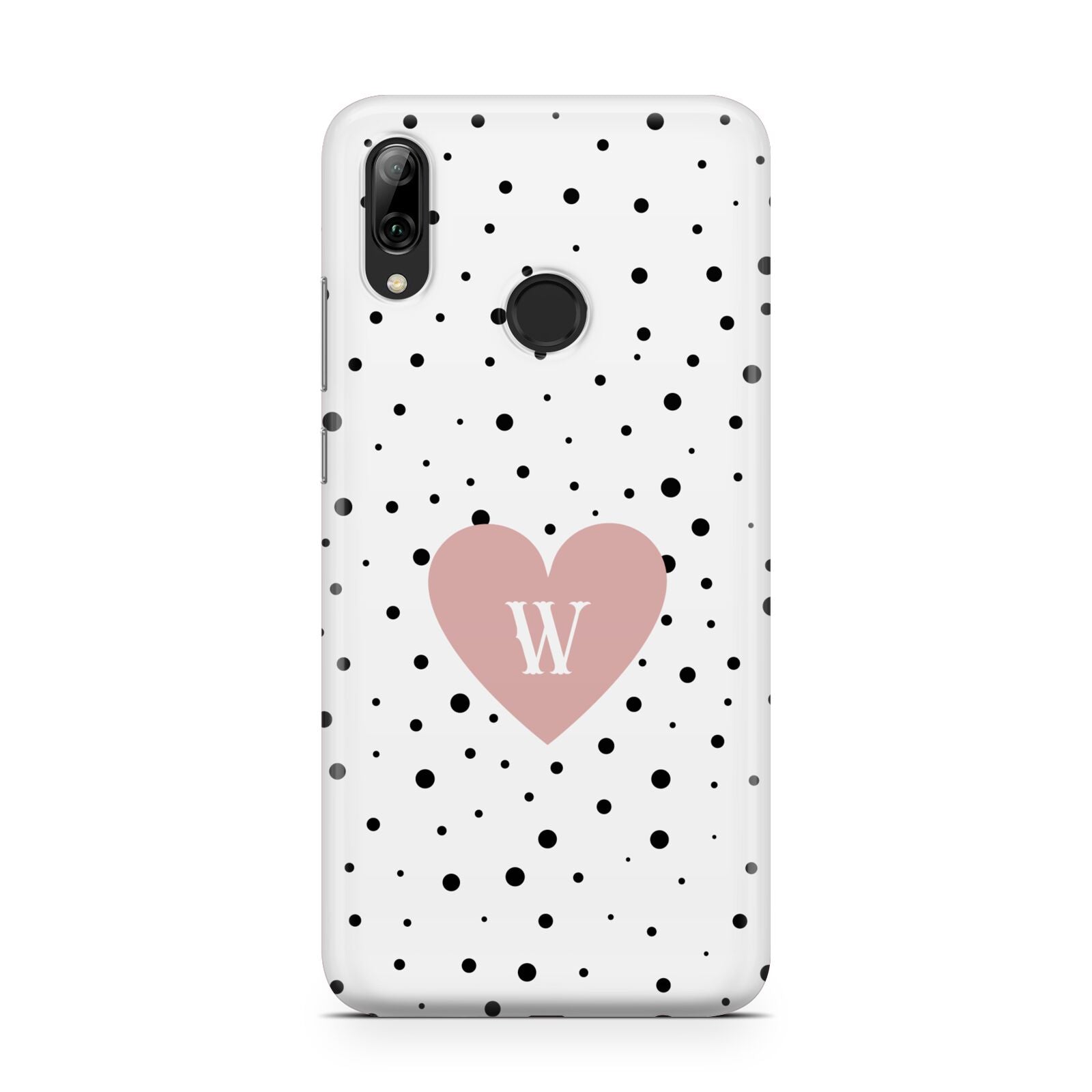 Dotted Pink Heart Personalised Huawei Y7 2019