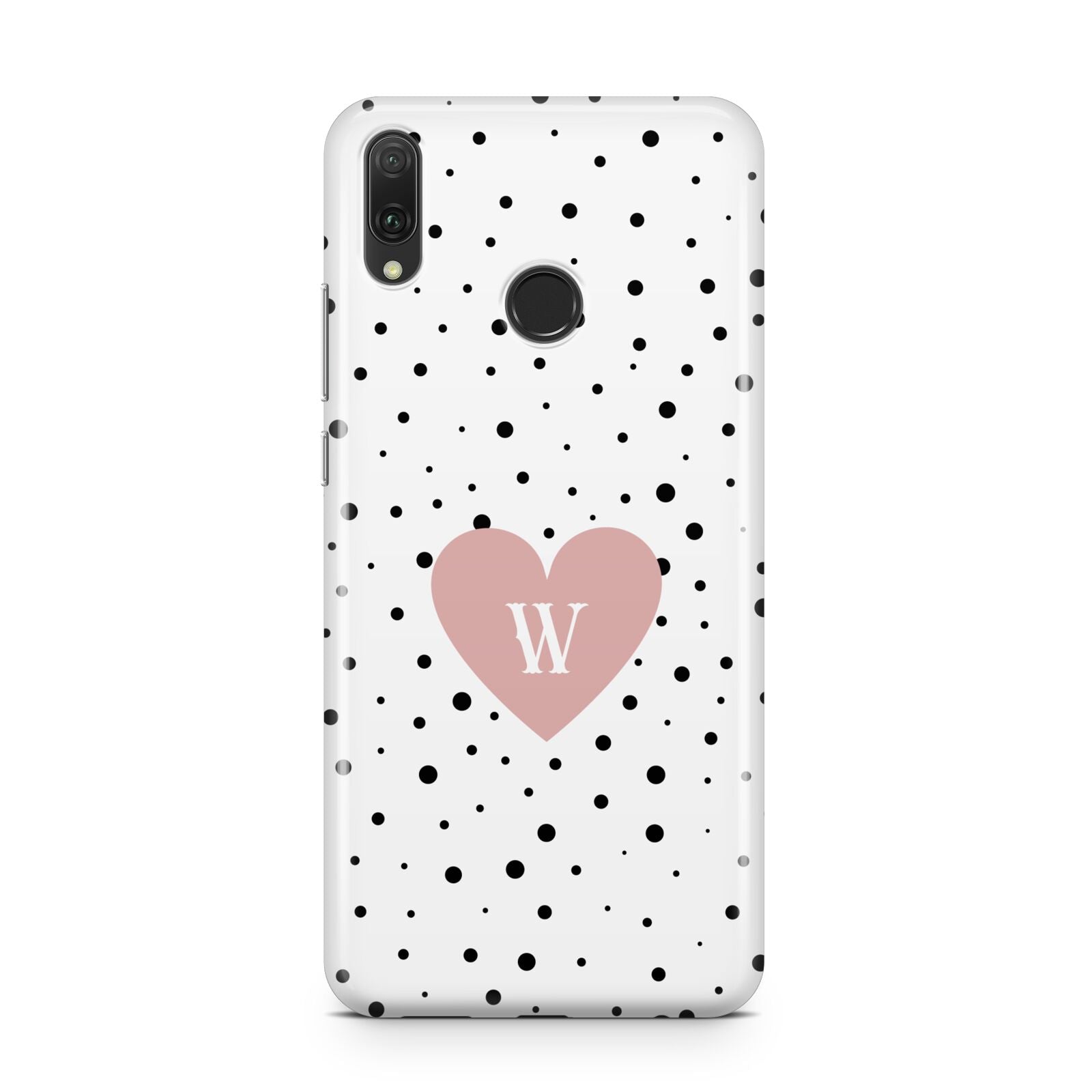 Dotted Pink Heart Personalised Huawei Y9 2019