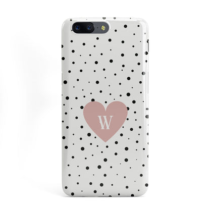 Dotted Pink Heart Personalised OnePlus Case