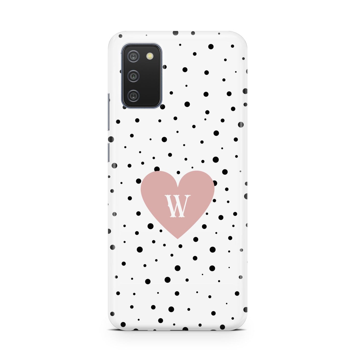 Dotted Pink Heart Personalised Samsung A02s Case