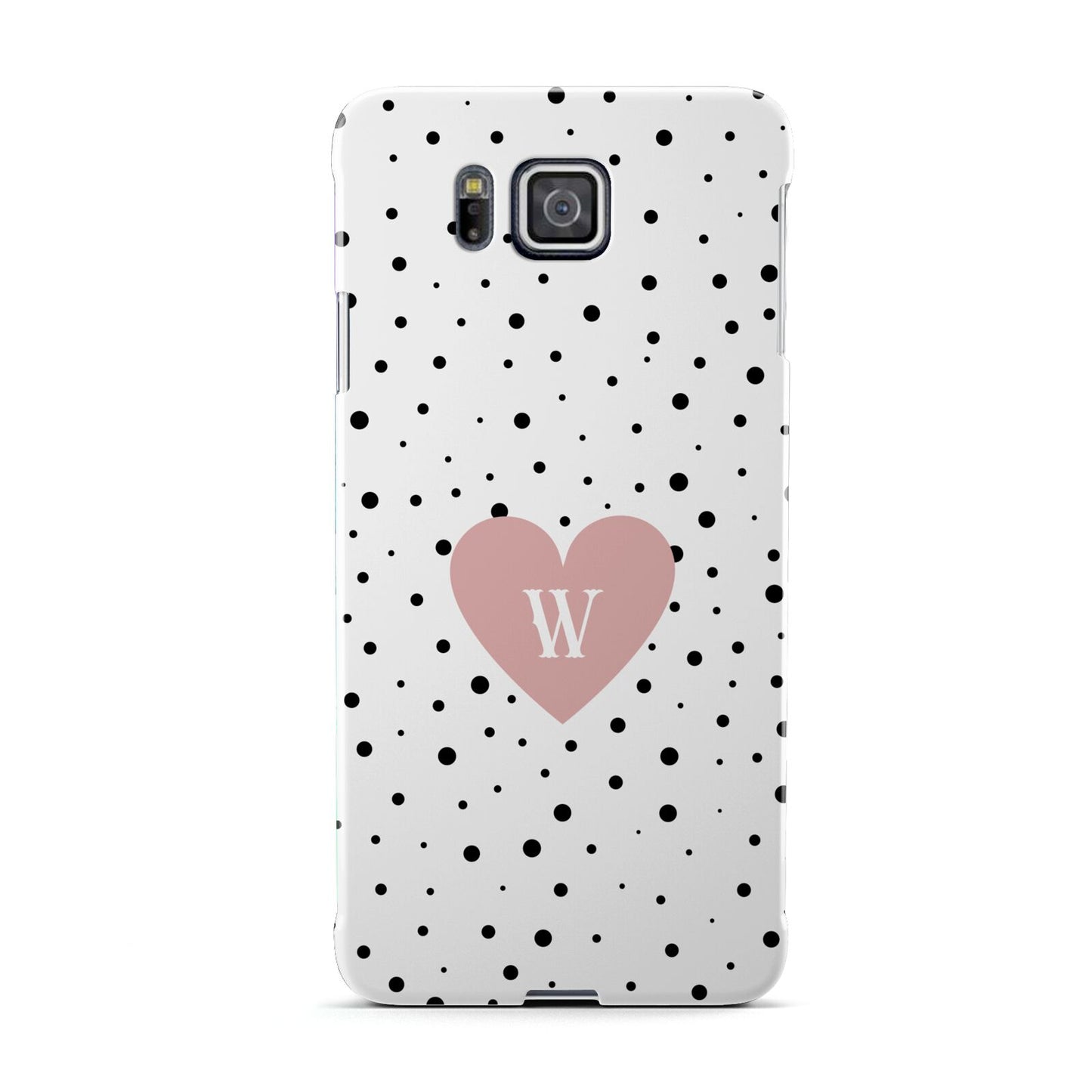 Dotted Pink Heart Personalised Samsung Galaxy Alpha Case