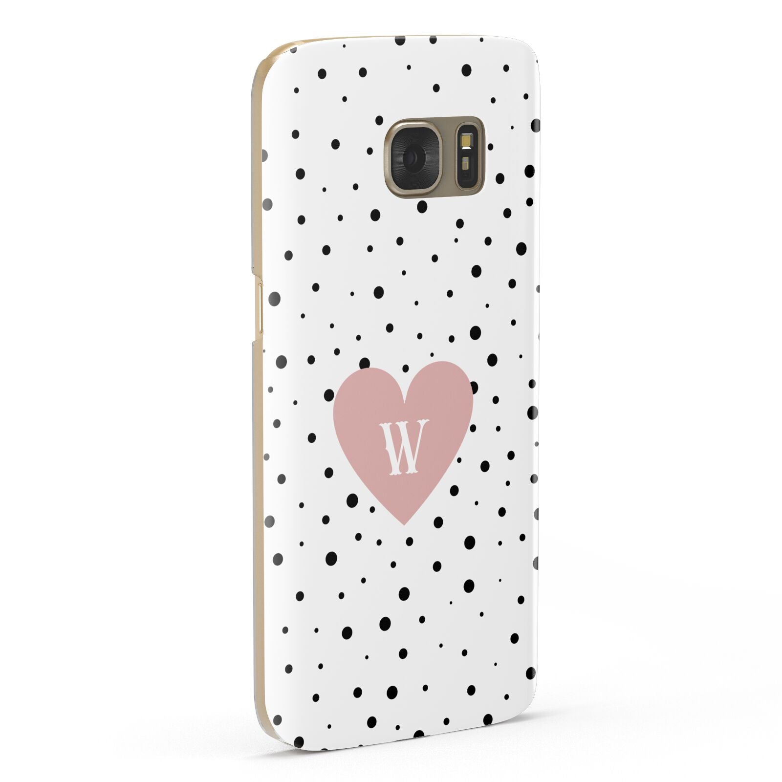 Dotted Pink Heart Personalised Samsung Galaxy Case Fourty Five Degrees