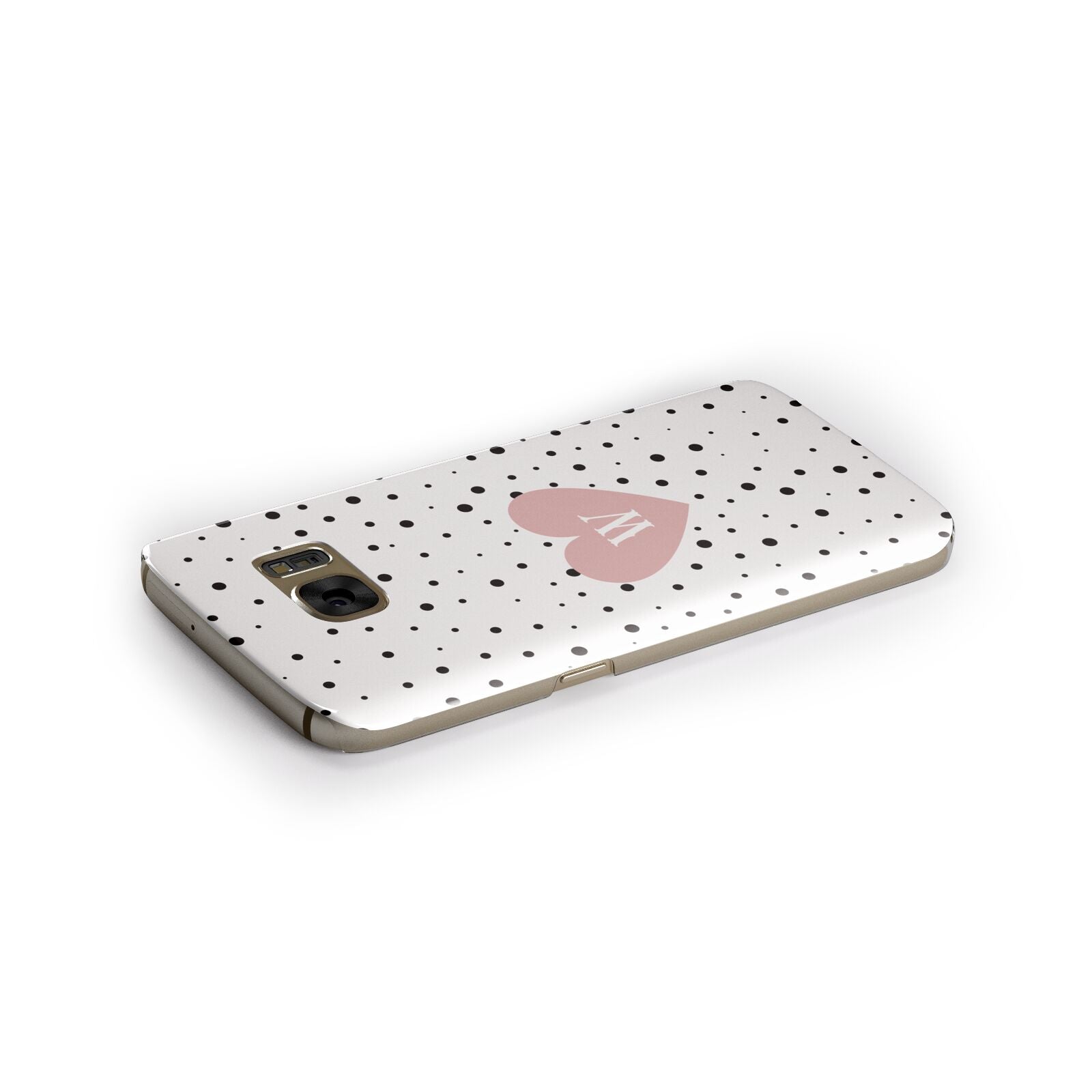 Dotted Pink Heart Personalised Samsung Galaxy Case Side Close Up