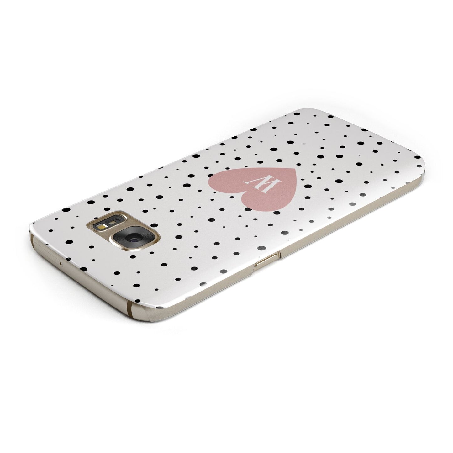 Dotted Pink Heart Personalised Samsung Galaxy Case Top Cutout