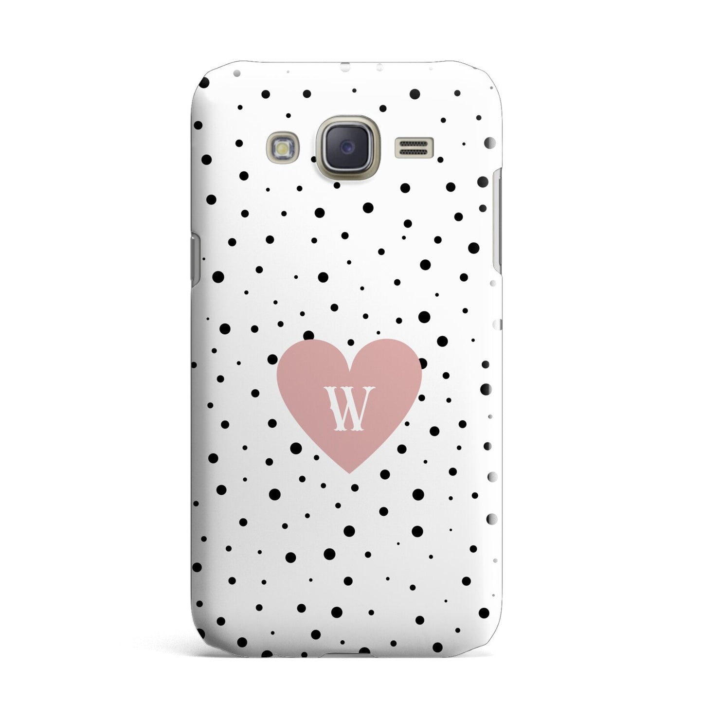 Dotted Pink Heart Personalised Samsung Galaxy J7 Case