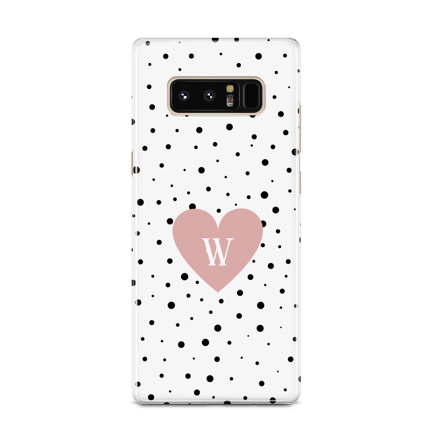 Dotted Pink Heart Personalised Samsung Galaxy Note 8 Case