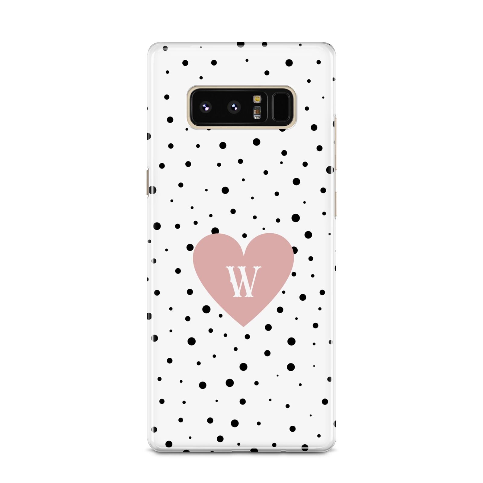 Dotted Pink Heart Personalised Samsung Galaxy Note 8 Case