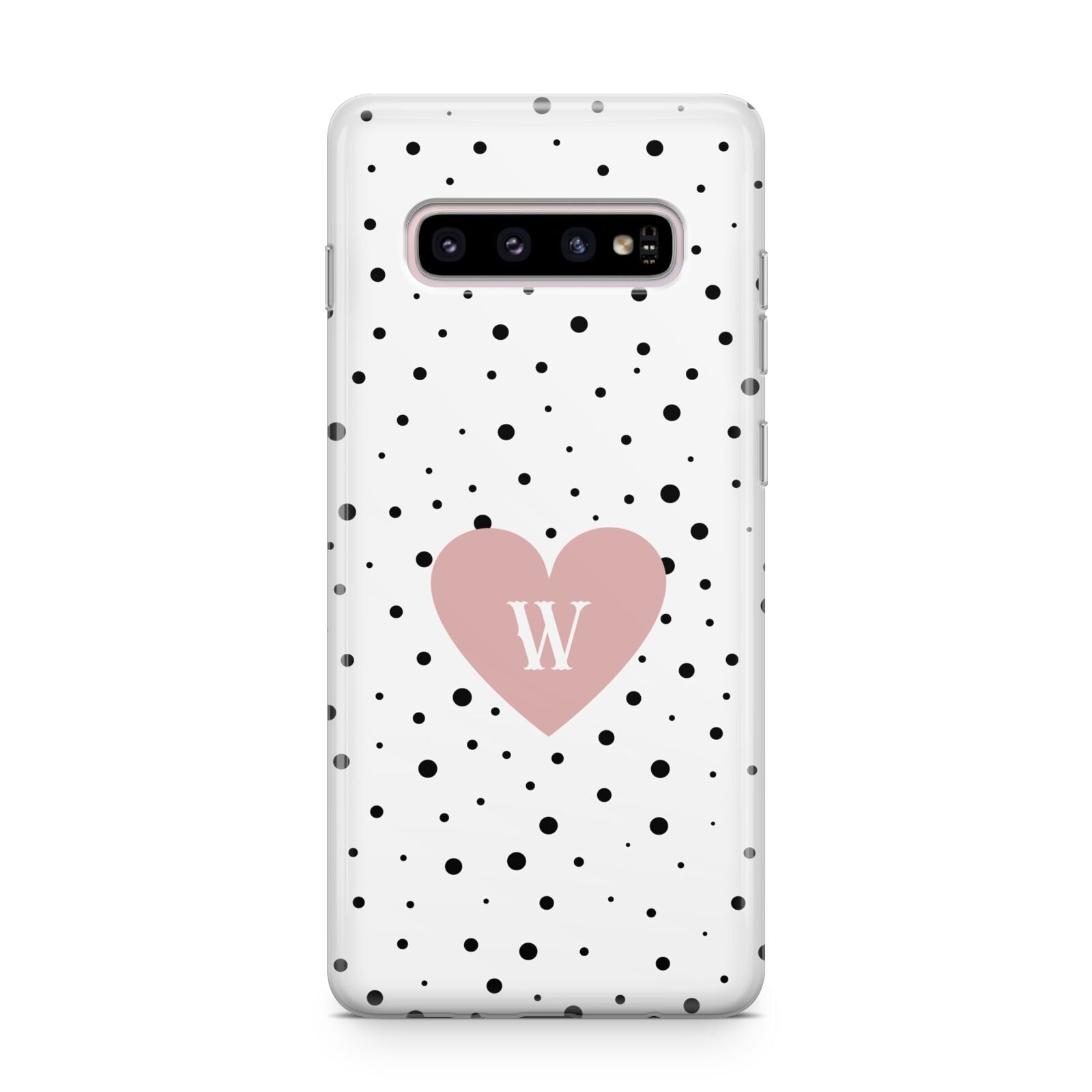 Dotted Pink Heart Personalised Samsung Galaxy S10 Plus Case