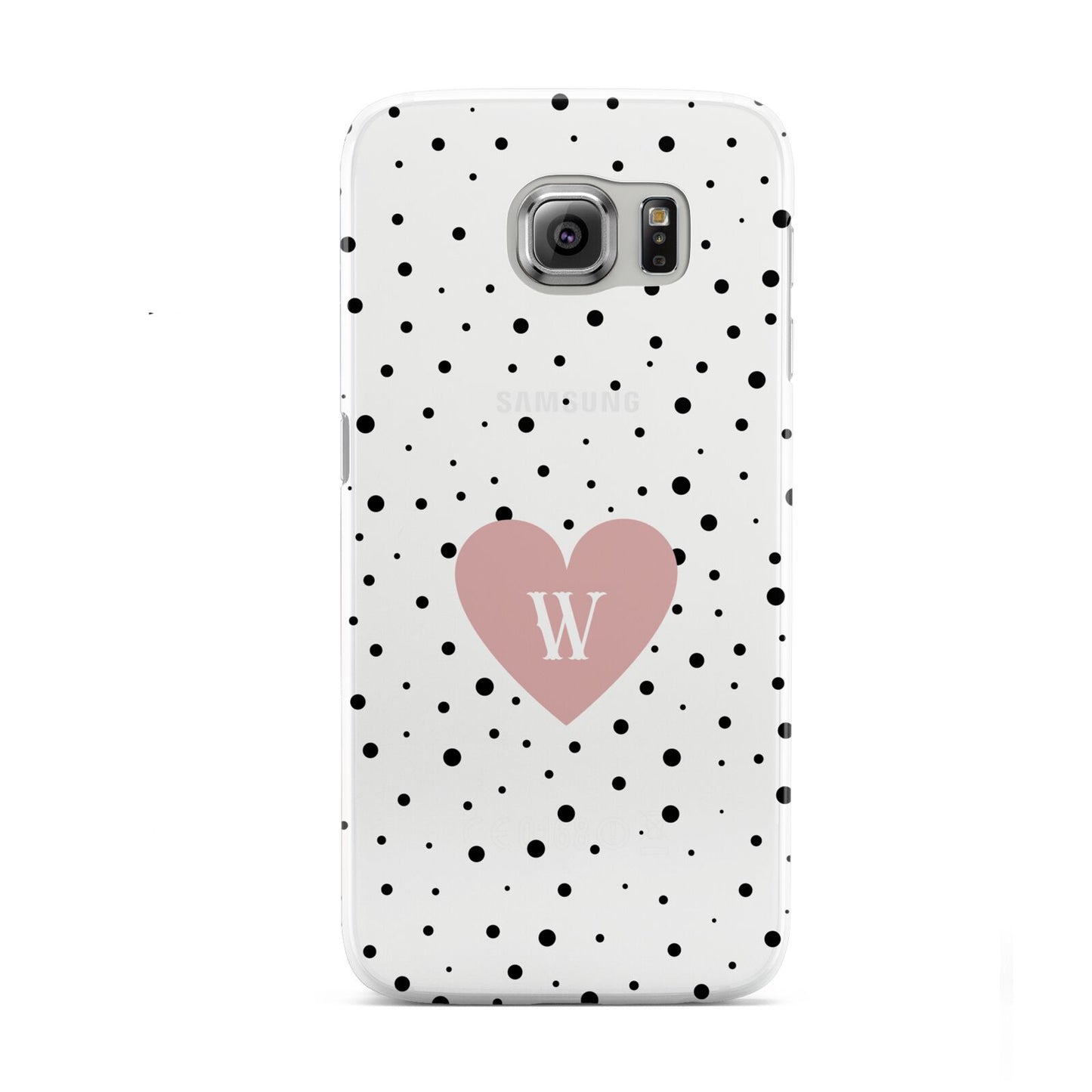 Dotted Pink Heart Personalised Samsung Galaxy S6 Case