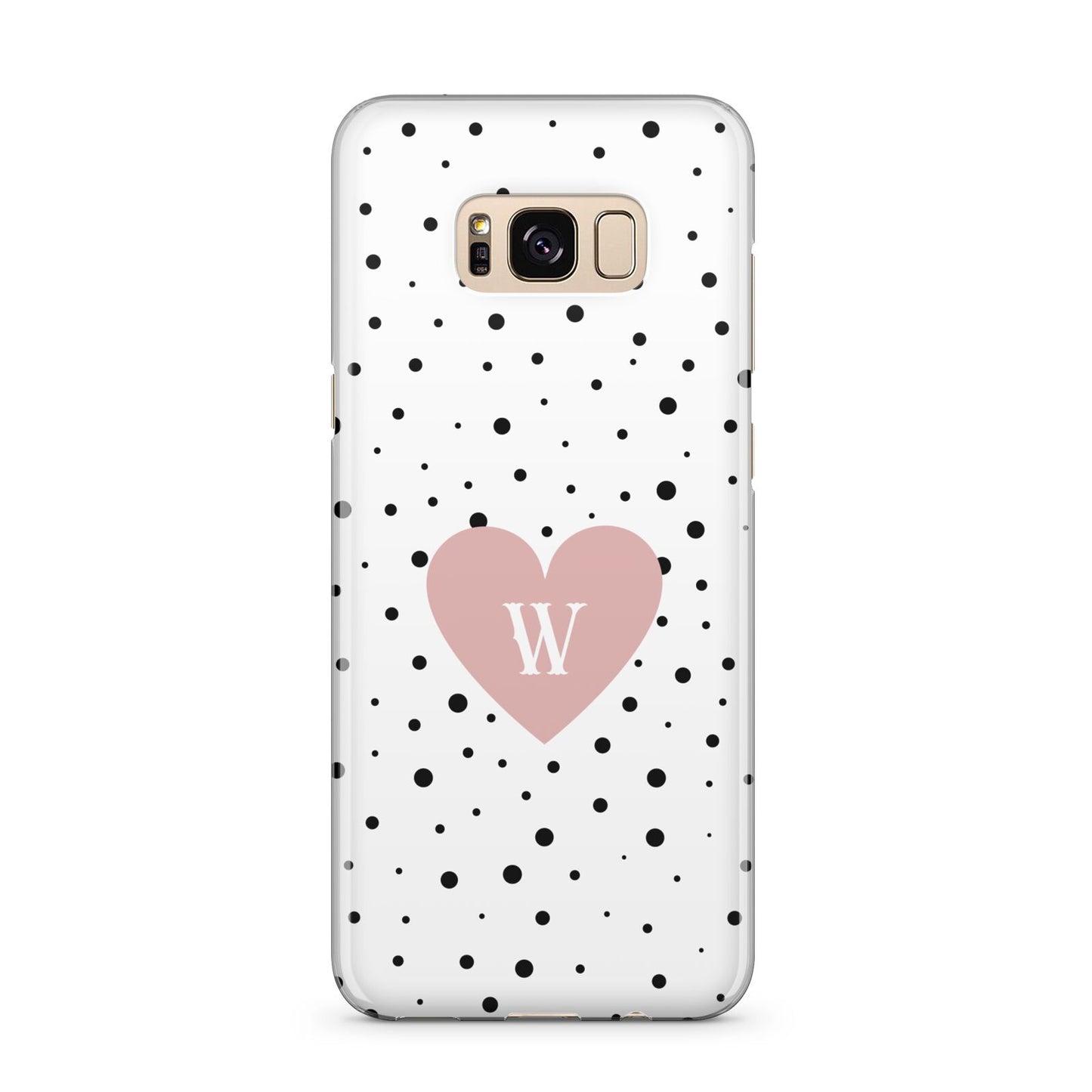 Dotted Pink Heart Personalised Samsung Galaxy S8 Plus Case