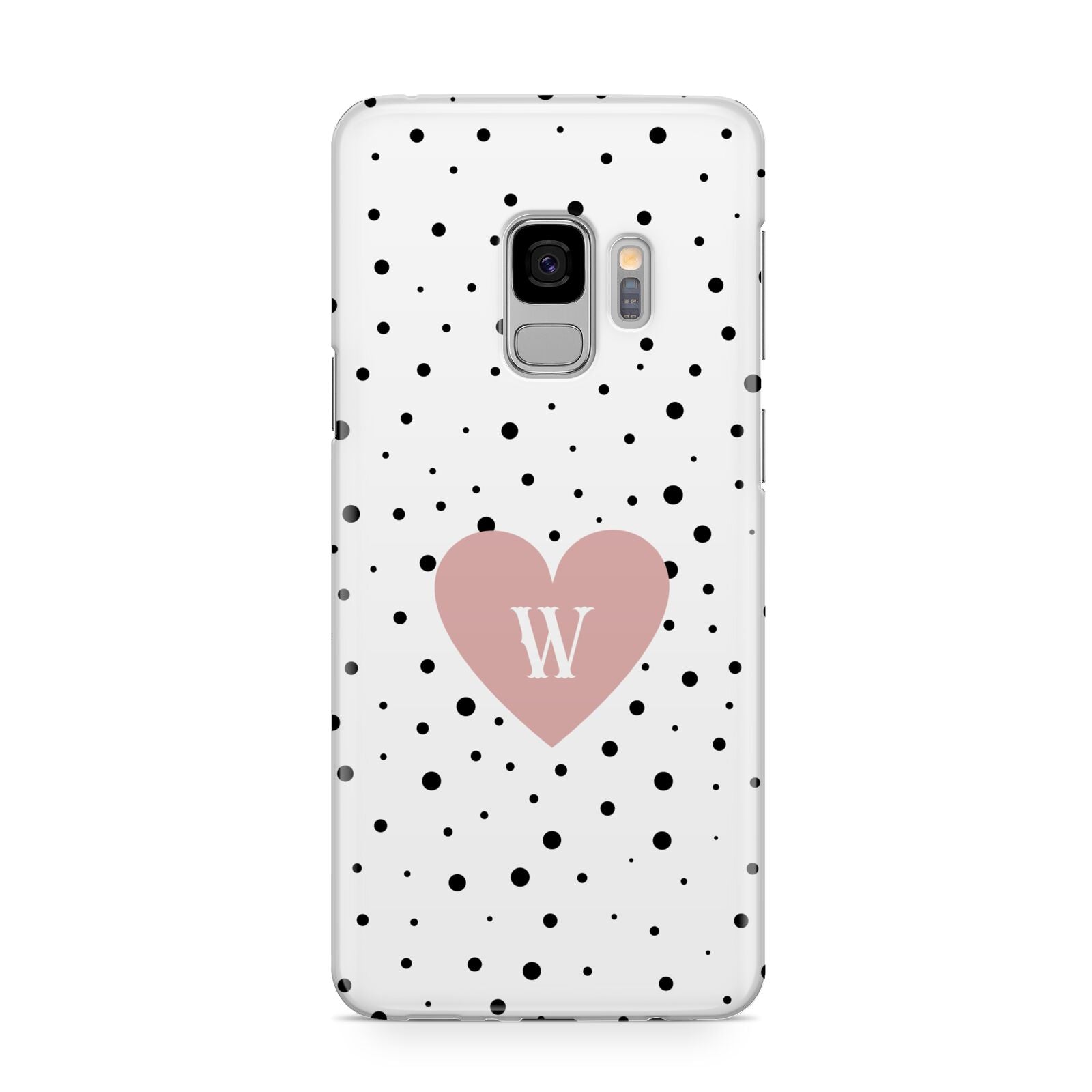 Dotted Pink Heart Personalised Samsung Galaxy S9 Case