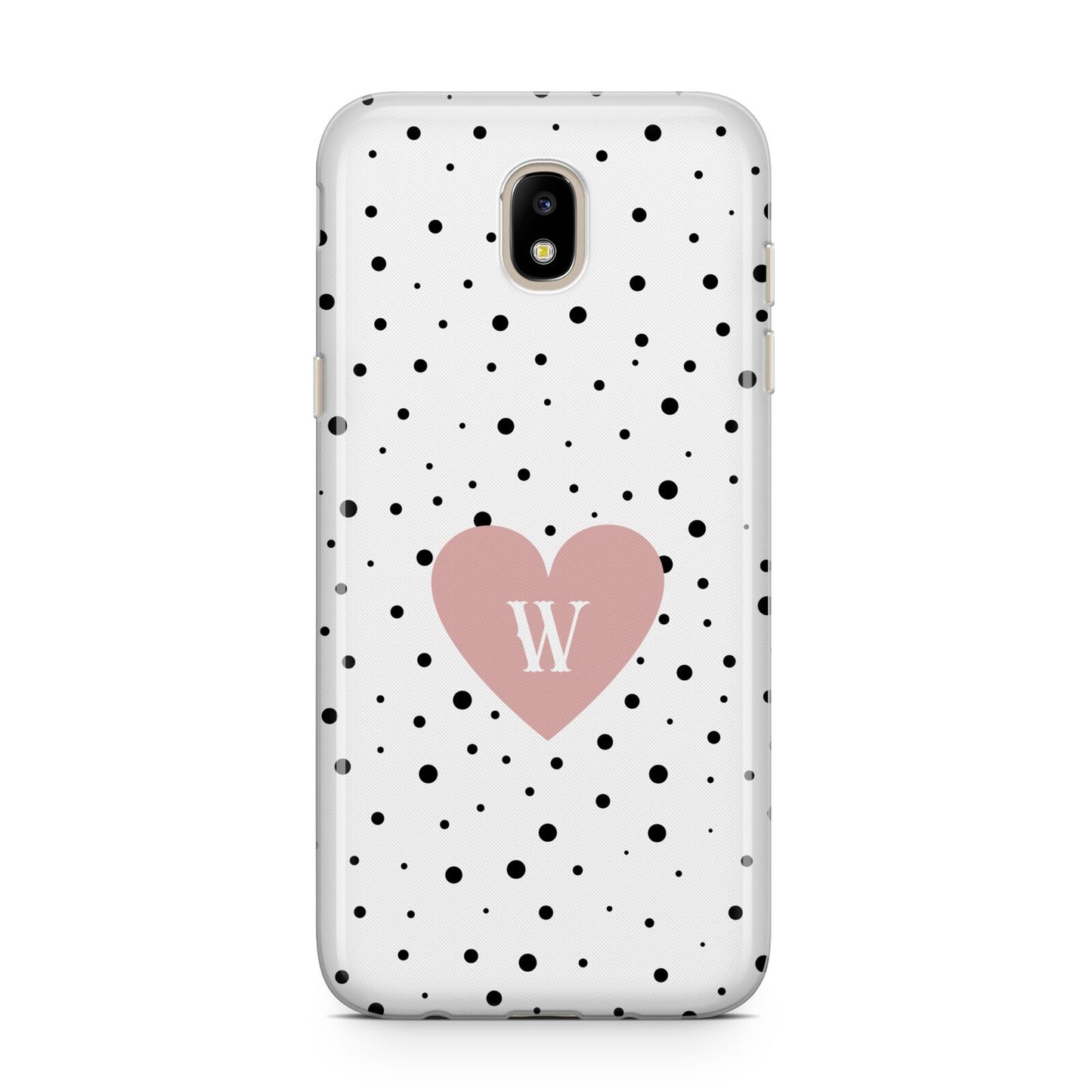 Dotted Pink Heart Personalised Samsung J5 2017 Case