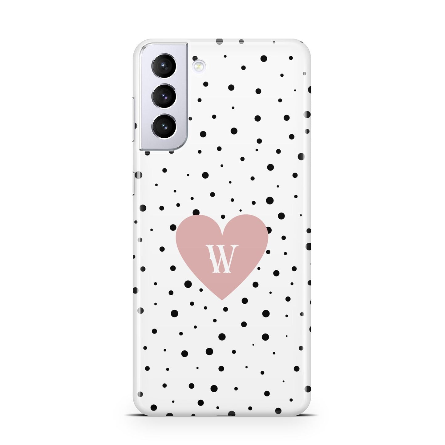 Dotted Pink Heart Personalised Samsung S21 Plus Case