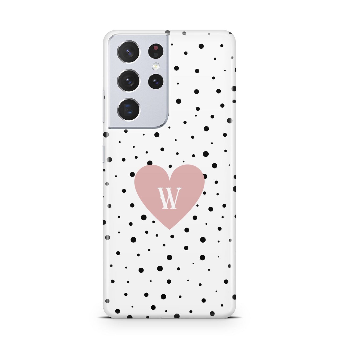 Dotted Pink Heart Personalised Samsung S21 Ultra Case