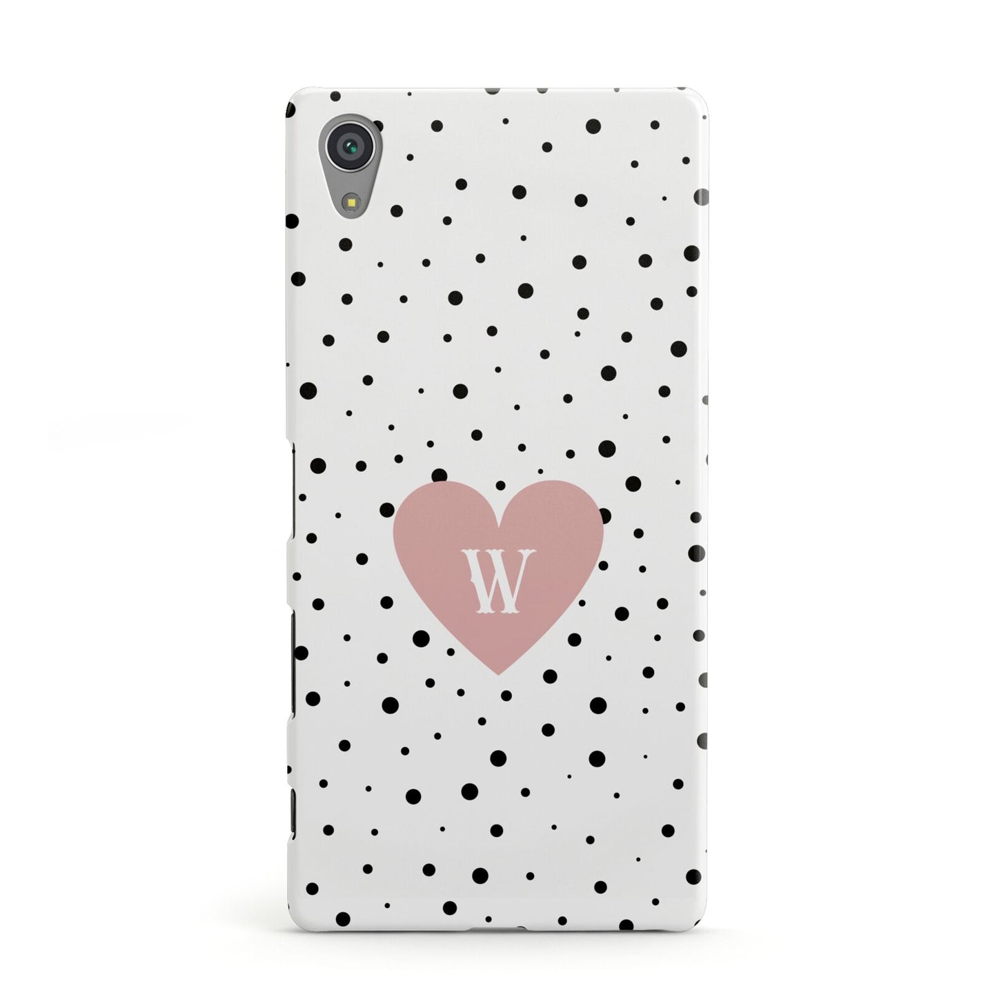 Dotted Pink Heart Personalised Sony Xperia Case