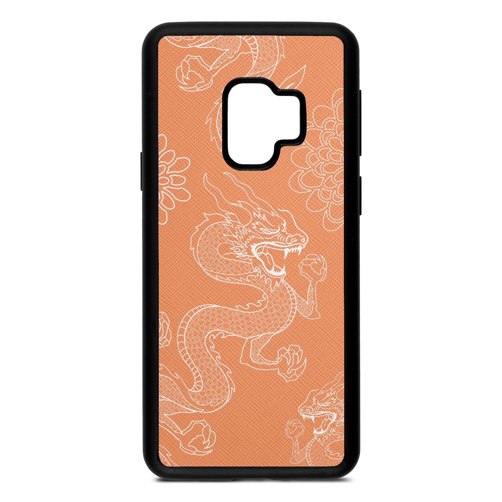 Dragons Orange Saffiano Leather Samsung S9 Case410749