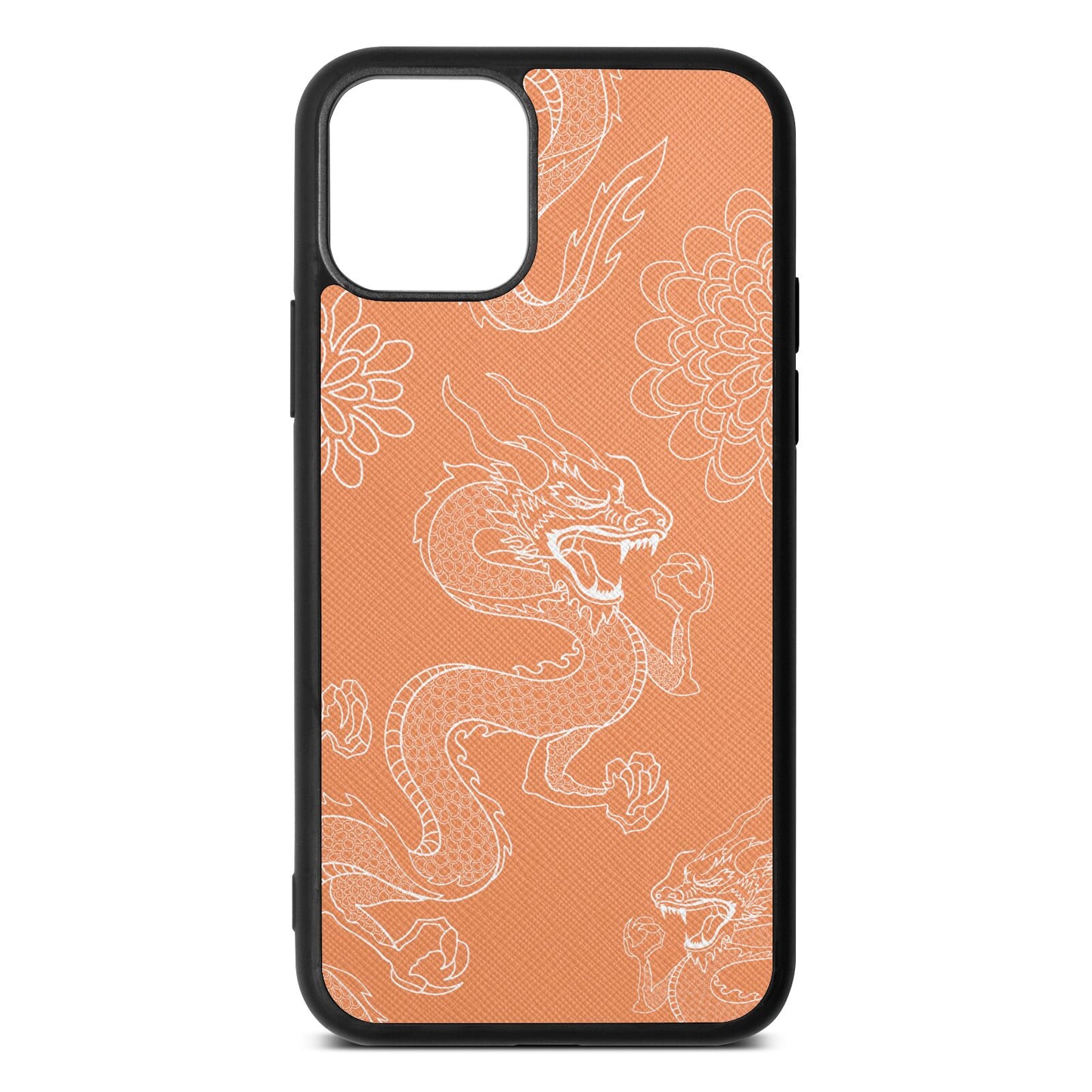 Dragons Orange Saffiano Leather iPhone 11 Pro Case