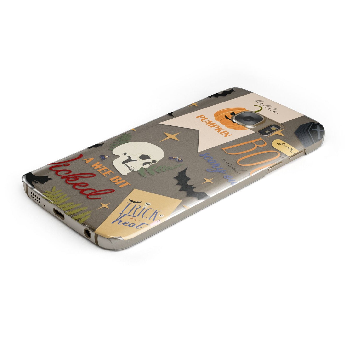 Dramatic Halloween Illustrations Protective Samsung Galaxy Case Angled Image