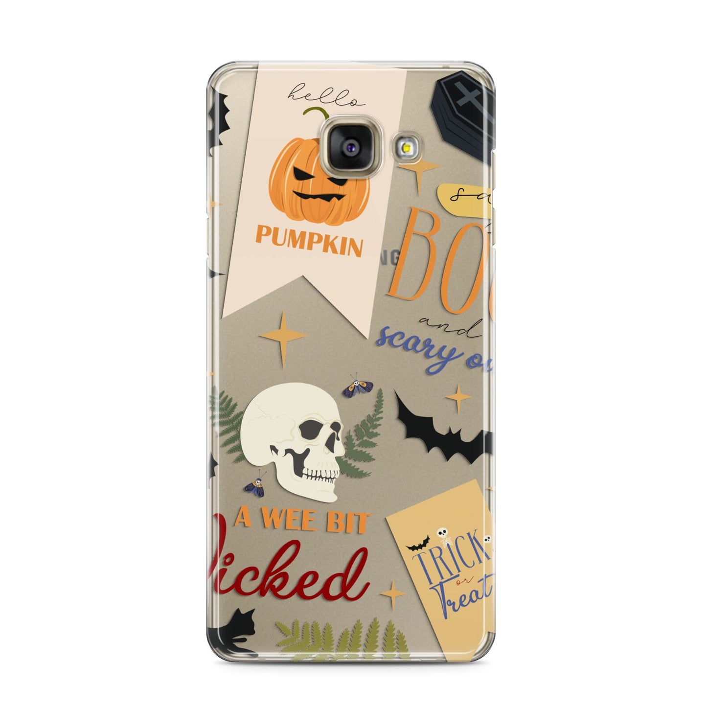 Dramatic Halloween Illustrations Samsung Galaxy A3 2016 Case on gold phone